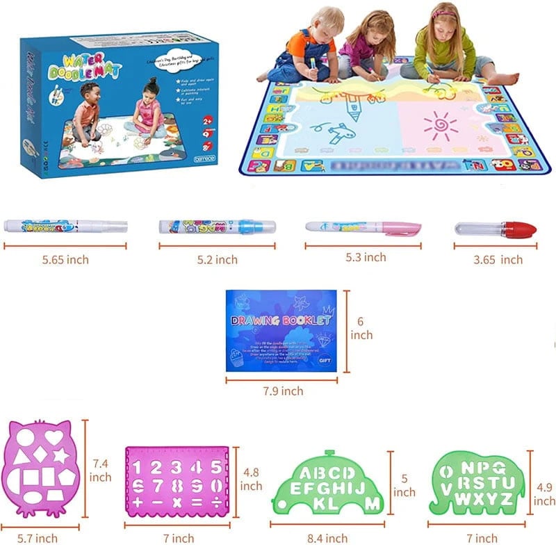 🎁😍Water Doodle Mat ,Aqua Painting Drawing Mat Mess Free Learning Toy Mat💕